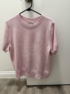 Light Pink Short Sleeve Knit Top